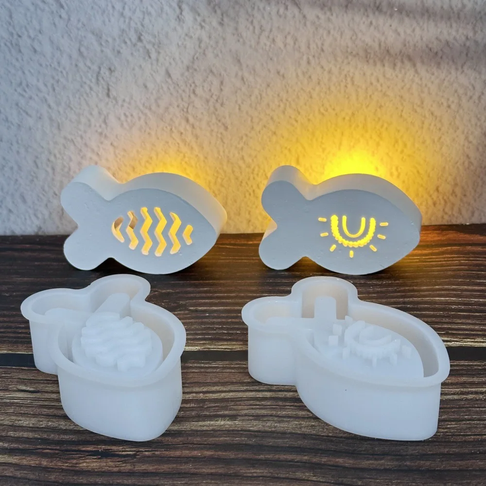 Welle Regenbogen Textur Fisch Silikon Formen DIY Duft Ornamente Gips Form Handwerk Kunst Fische Epoxidharz Beton Form Werkzeuge