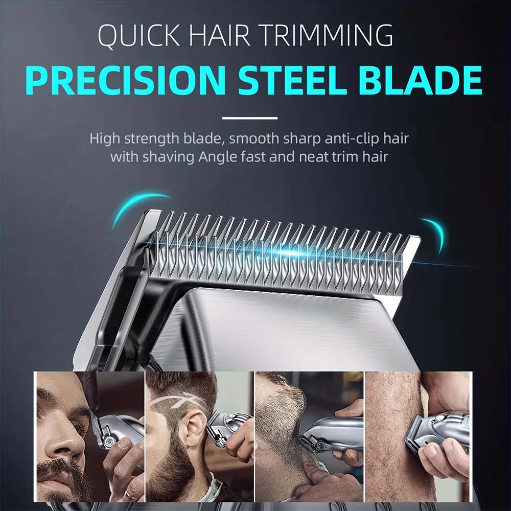 Professional Hair Clipper & Trimmer Set for Men – 3-in-1 /2-in-1/1pc Electric Beard Shaver, Haircut Machine with LCD Display, USB Rechargeable, Multiple Guide Combs, Barber Kit for Home & Salon Use
