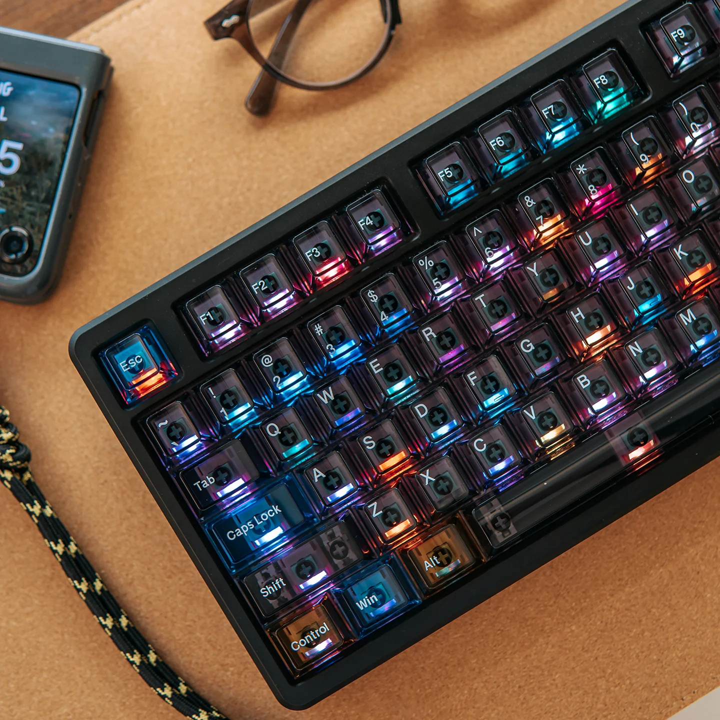 

151 keys Interstellar RGB Keycaps Cherry Profile UV pad print PC Transparent Keycap For MX Mechanical Keybord 64/87/96/104