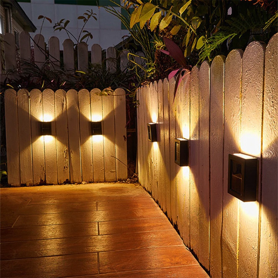 Solar Up and Down Spot Lights Outdoor, Street Wall Light Solar Powered Sunlight Waterproof Solar Lamp Garden Decorative