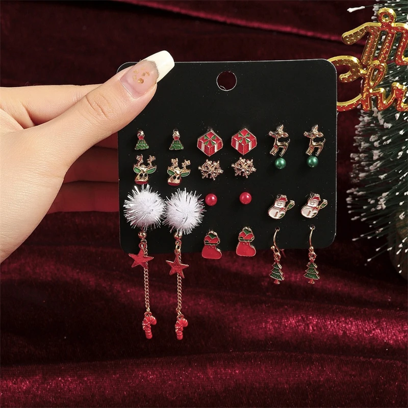 Alluring Christmas Resin Earring Collections for Women Showcasing Elk Snowman Christmas Tree Patterns Style Festive Jewelry Pick