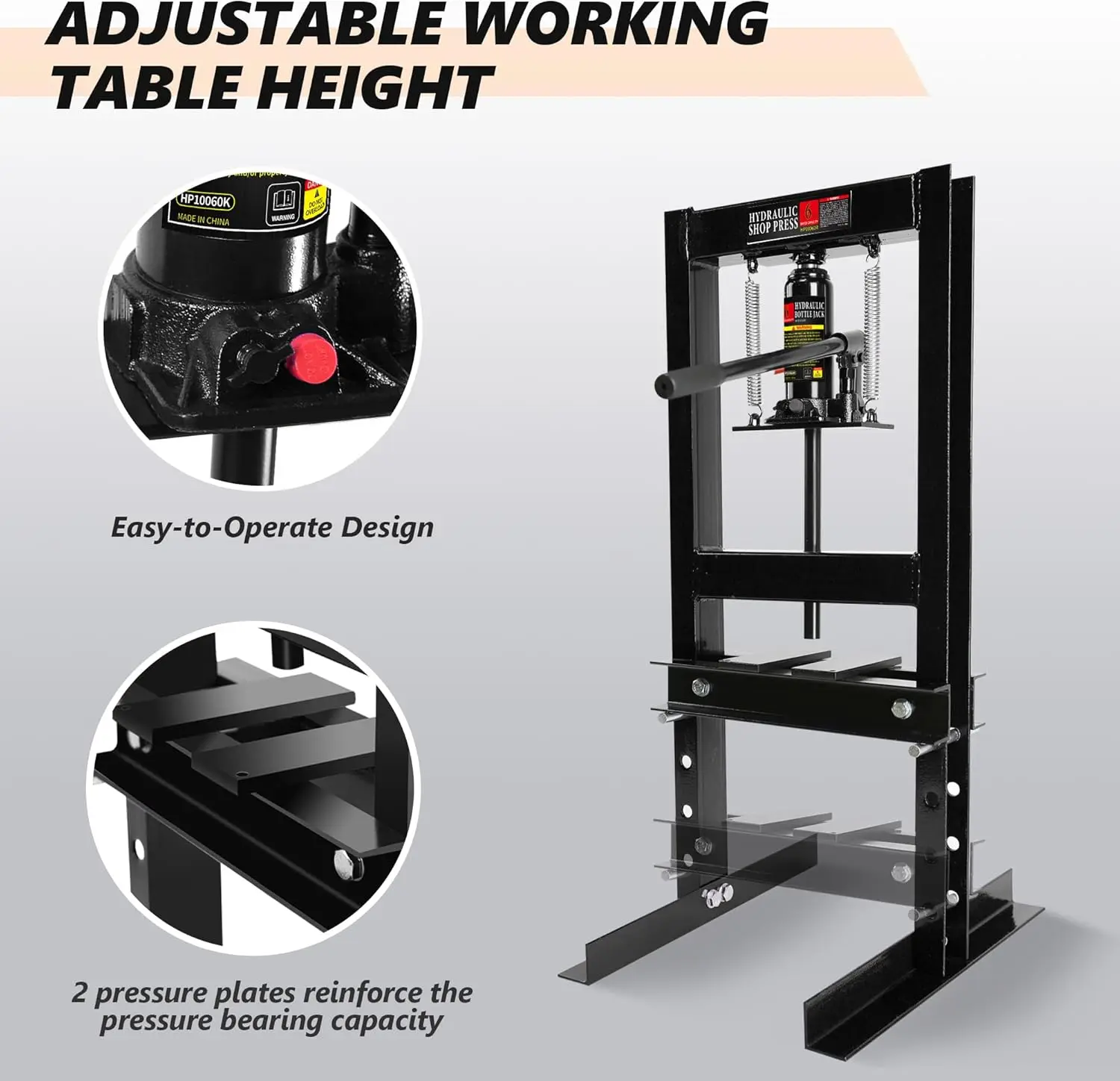 

6-тонный гидравлический магазинный пресс, сверхмощный пресс с H-образной рамой, гидравлический пресс для подшипников, регулируемый магазинный пресс для пола в гараже