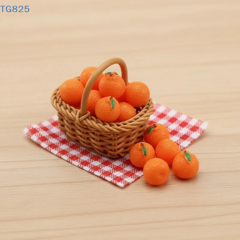 【AN】5PCS Realistic Mini Tangerine Orange Model Miniature Fake Fruit Desktop Decor for Party Favor Dollhouse DIY Craft Ornament