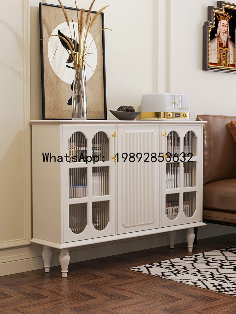 Aparador Vintage Q6, gabinete de entrada de alta gama de lujo ligero de estilo americano, gabinete de almacenamiento en habitación