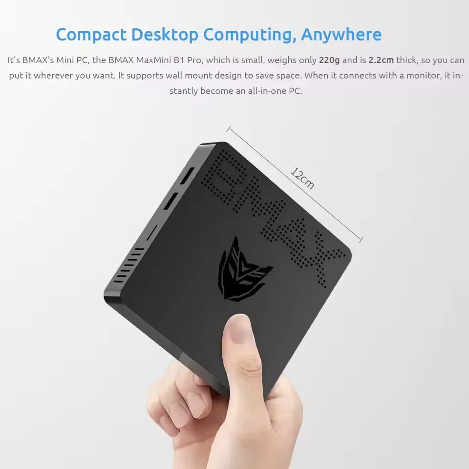 Ervpes mini pc b20e windows 11 pro 8gb ram 128gb rom j3710 micro computador de mesa banda dupla wifi mini pc