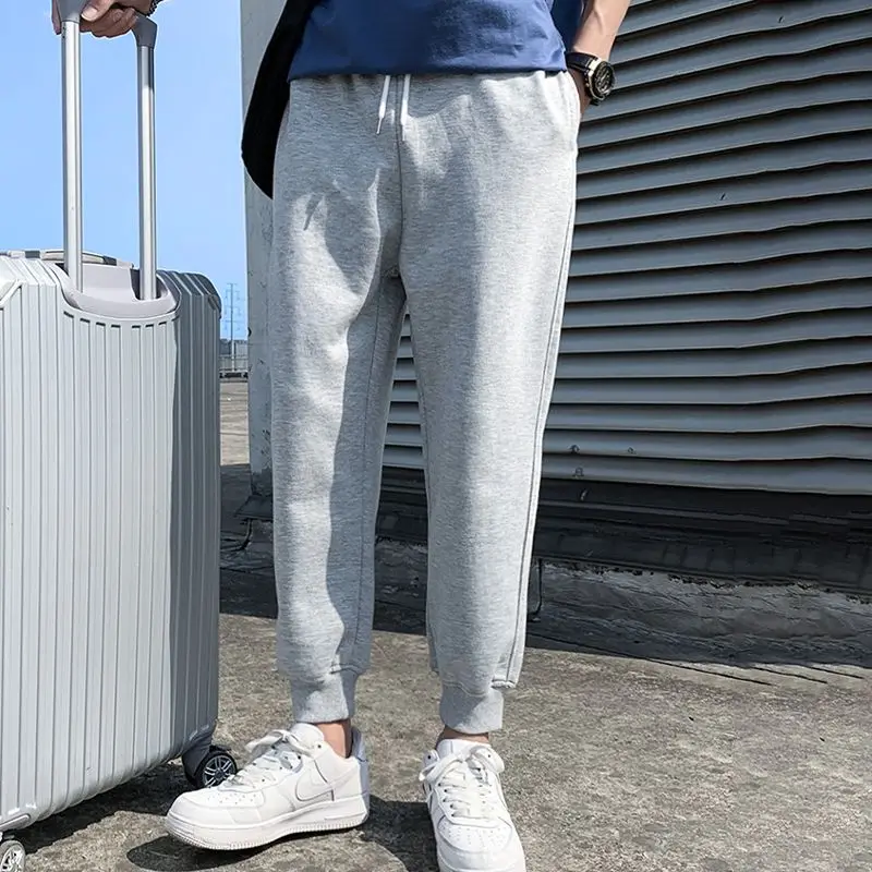 

Cotton Men's Sweatpants Plus Big Size Drawstring Gray Autumn Winter Trousers Cool Clearance Sale Comfortable Male Sports Pants