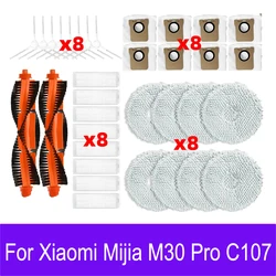 Accessories For Xiaomi Mijia M30 Pro C107 Replacement Roller Side Brush Hepa Filter Mop Cloth Dust Bag mop holder Spare Parts