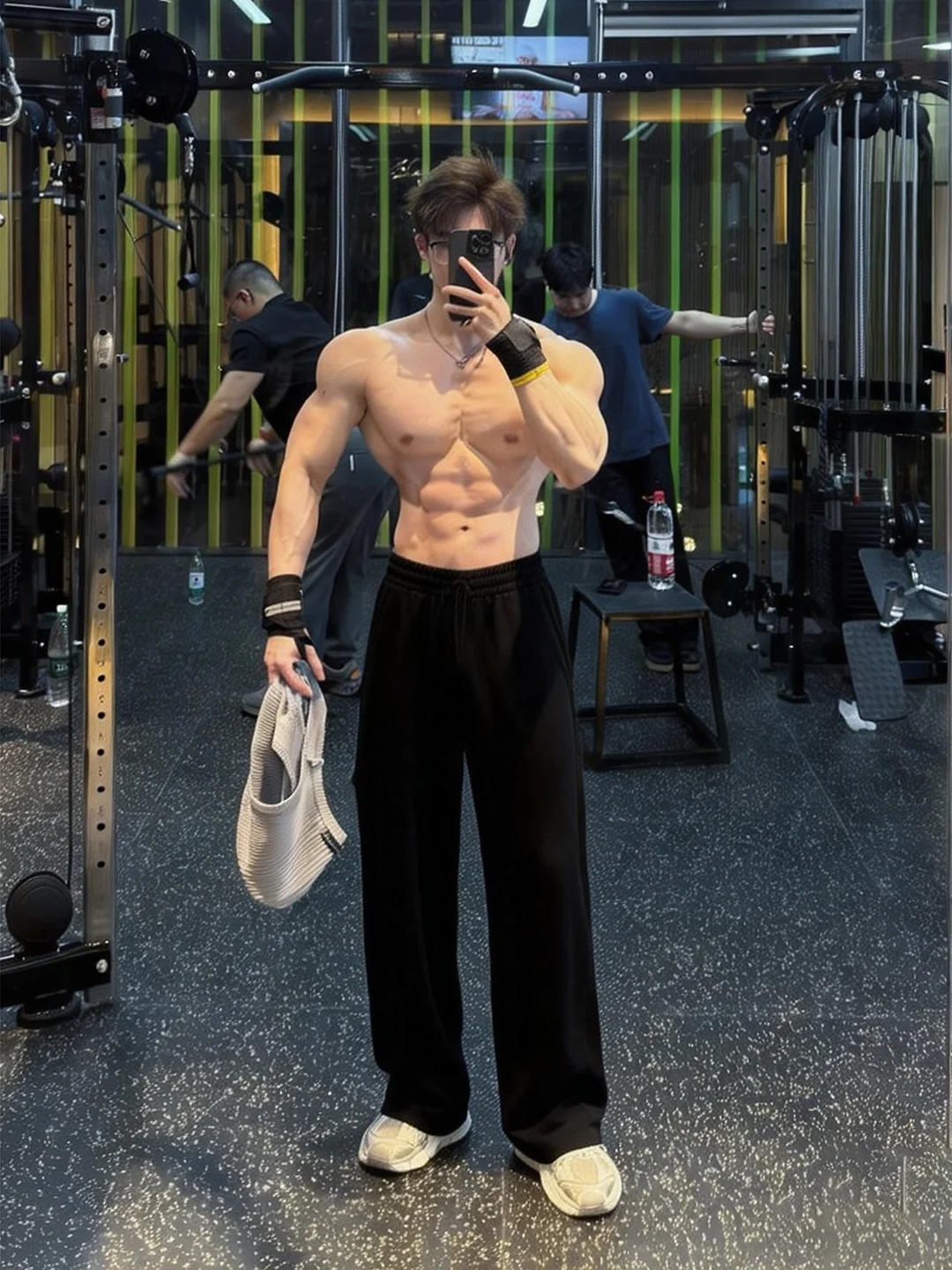 

Bla American Sle Curved Blade Sweatpants Men's Spring Heavyweight Drape Fitn Sports Straight Leg Micro Flare Casual Lo...