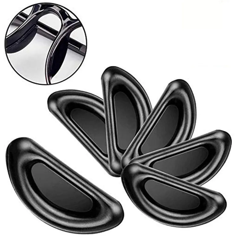 6-Piece Soft Silicone Eyeglass Nose Pads Enhanced Height D-Shaped With Anti-Slip Adhesive For Glasses Frames