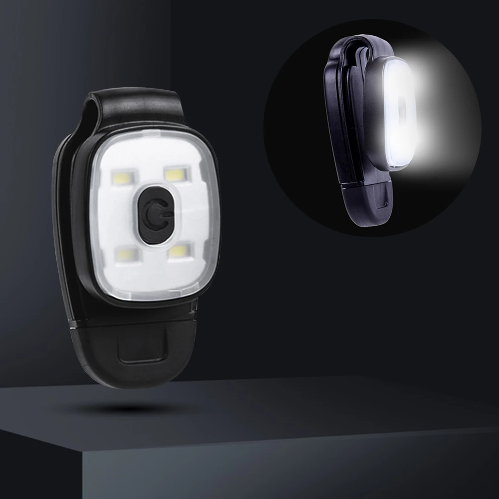 LED 클립 램프 USB 충전식 야간 주행등, 소형 헤드램프, 캠핑 하이킹용 IPX4 방수, 3 단 기어