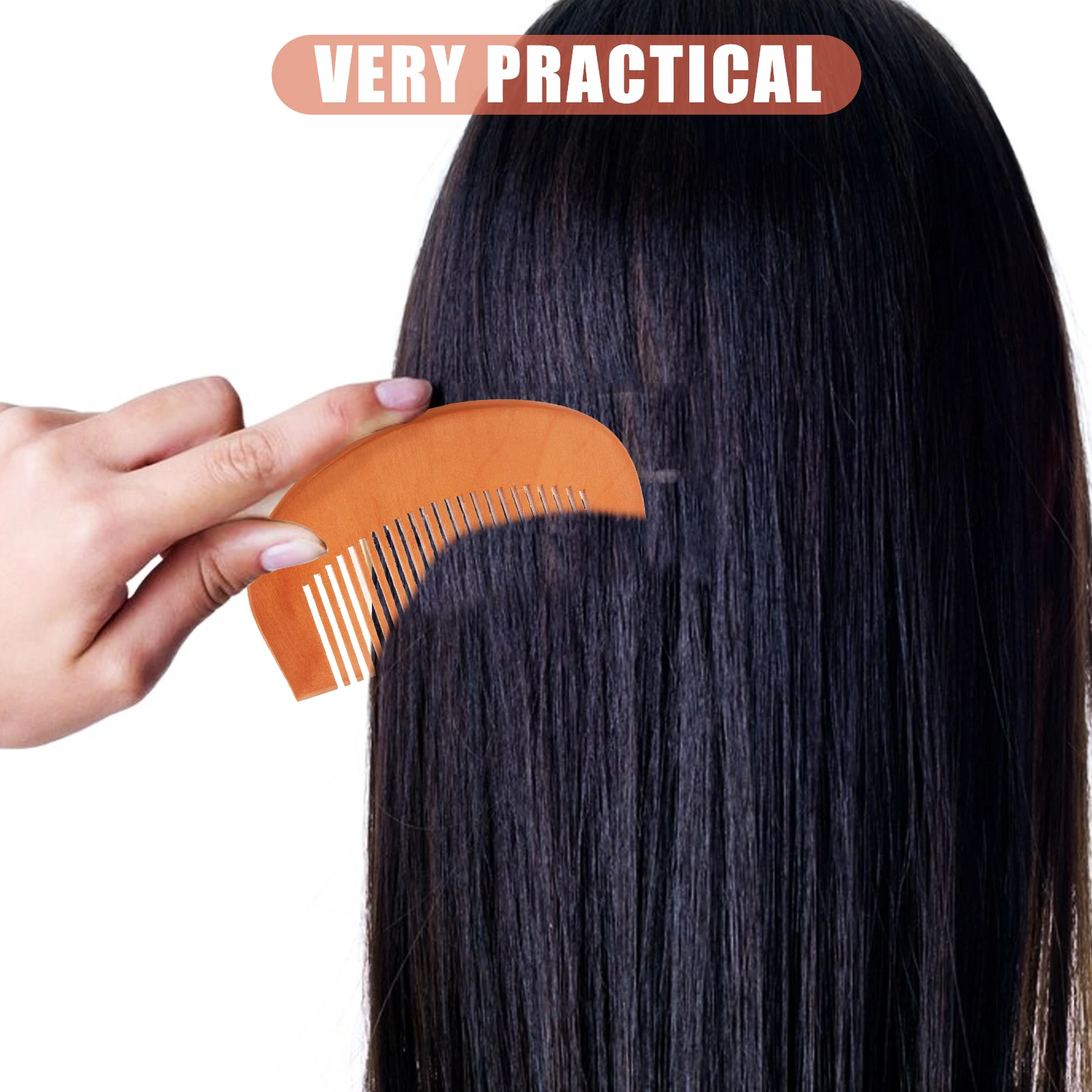 

8Pcs Wooden Fine Tooth Comb Anti-Static Small Portable Styling Detangler for Women Long Thick Curly Hair Combs for Women