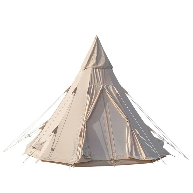 

4 meters outdoor retro word tower cotton canvas tent, self-driving camping sunshade rain tent