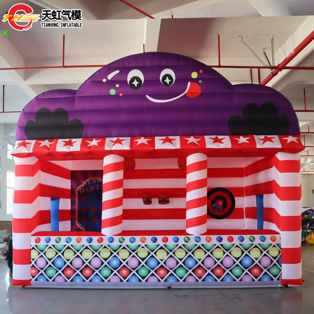 Jeu de carnaval gonflable, jeu de fléchettes de basket-ball, tir 3 en 1, jouets de location de fête, nouveau design, 5x3m, 2025