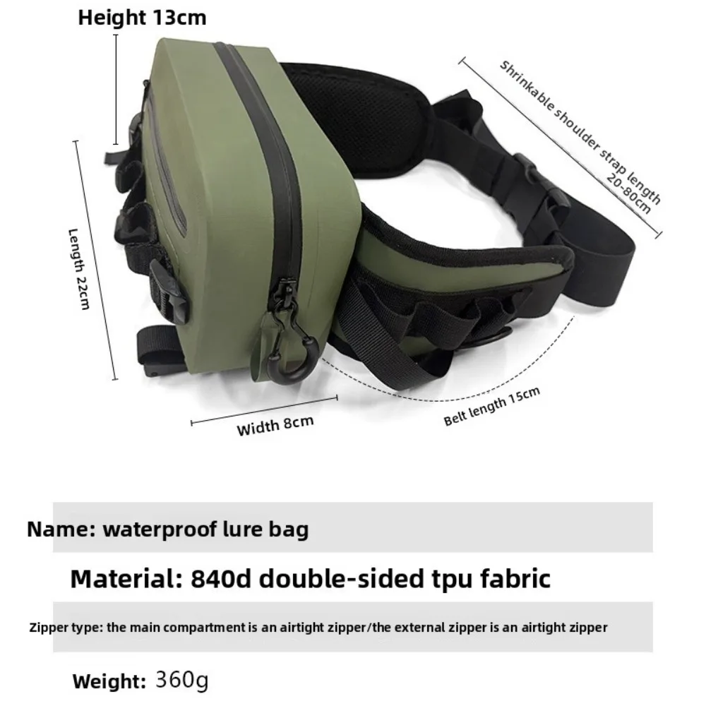 TPU Waterproof Fishing Waist Bag Large Capacity Multifunction Crossbody Tackle Organizer 루어 낚시 가방