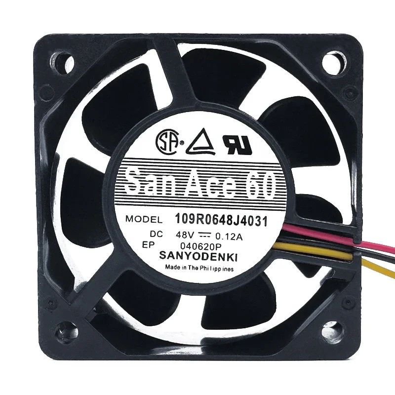 

60*60*25MM SANYO 6CM 6025 48V 0.12A 109R0648J4031 3-wire, server, inverter fan