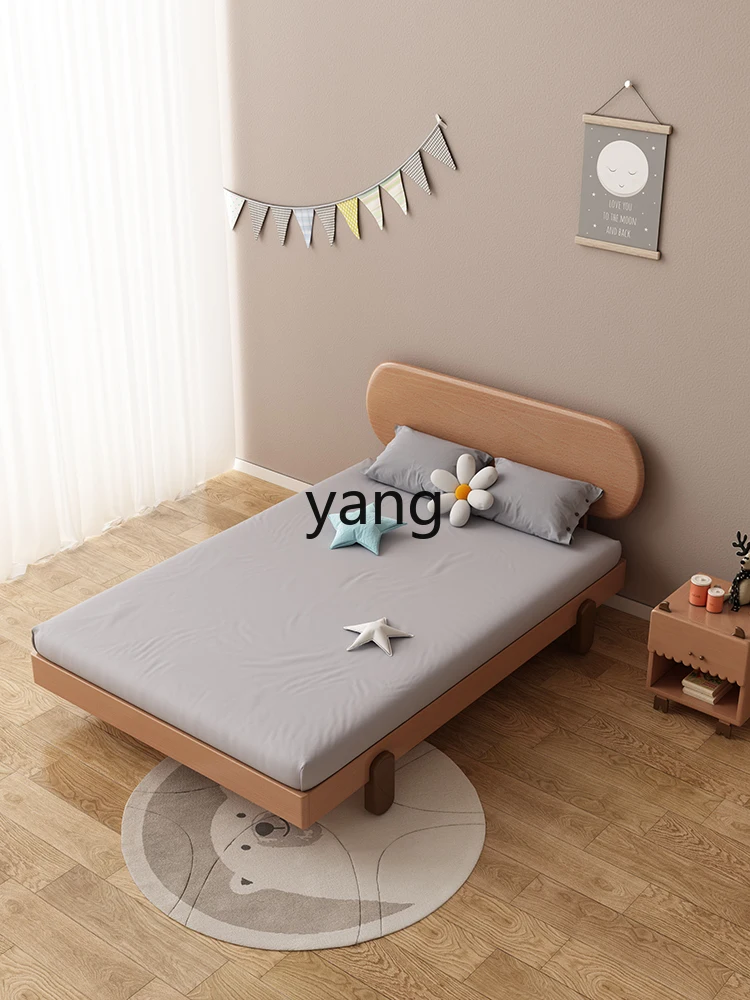 LTTM Solid Wood Youth Light Luxury Beech 1.2/1.5 M Children's Room Princess Single Bed