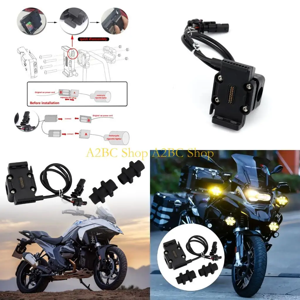 A2BC Motorbike Handlebars Radio Device Mount Consistent Multiple Cycle Models