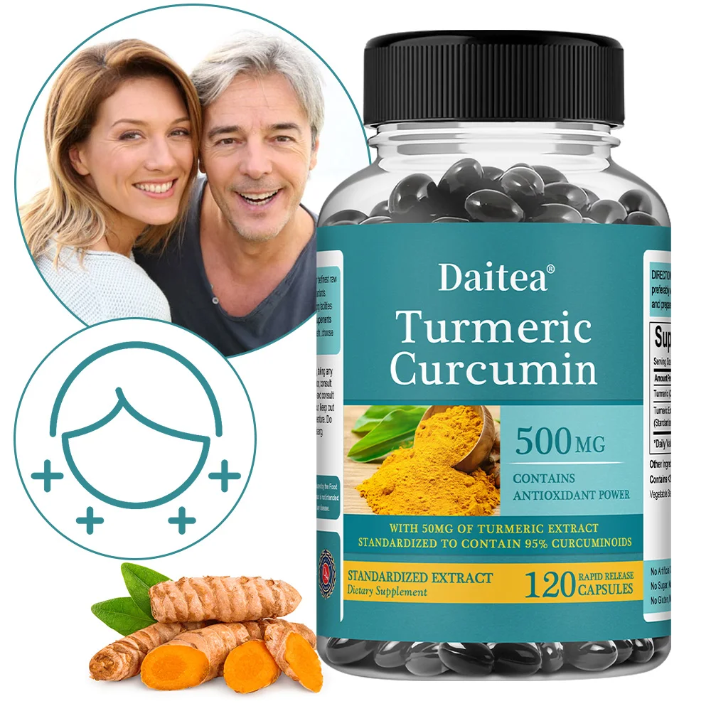 

Turmeric Curcumin - Supports Joint Health, Antioxidants, Promotes Brain Cognition and Digestive Health - 120 Capsules