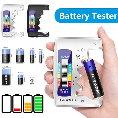디지털 배터리 테스터 범용 배터리 검사기 AAA AA C D N 9V 1.5V 단추형 셀 가정용 배터리용 테스트 셀 미터 검사기