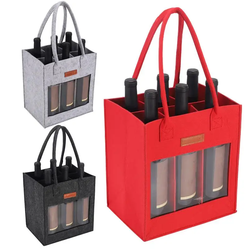 Tote Bag per vino 6 bottiglie di vino rosso isolato Tote Bottle Wine Carrier Bag imbottito Wine Cooler regalo per gli amanti del vino regali di nozze