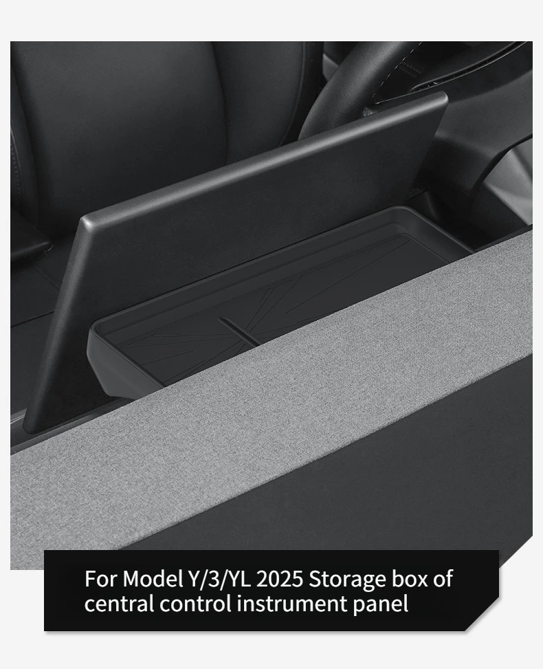 Für Tesla Model YL/Y Juniper 2026 Model 3 Highland 2024 Armaturenbrett-Aufbewahrungsfach Silikon-Mittelkonsolen-Bildschirm Rückseitiger Telefon-ETC-Kasten – Detail 3