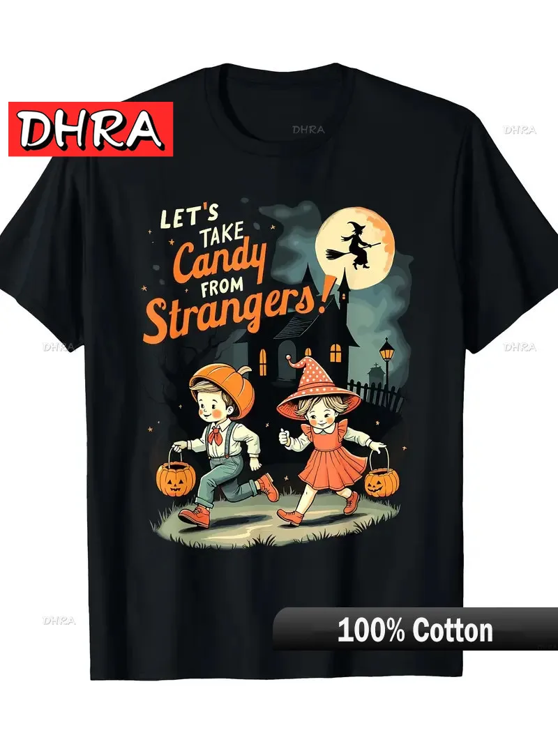 تي شيرت رجالي للهالوين دعونا تأخذ الحلوى من الغرباء تي شيرت جرافيك 100% تي شيرت قطن تي شيرت للعمل من المنزل تي شيرت بناتي #1