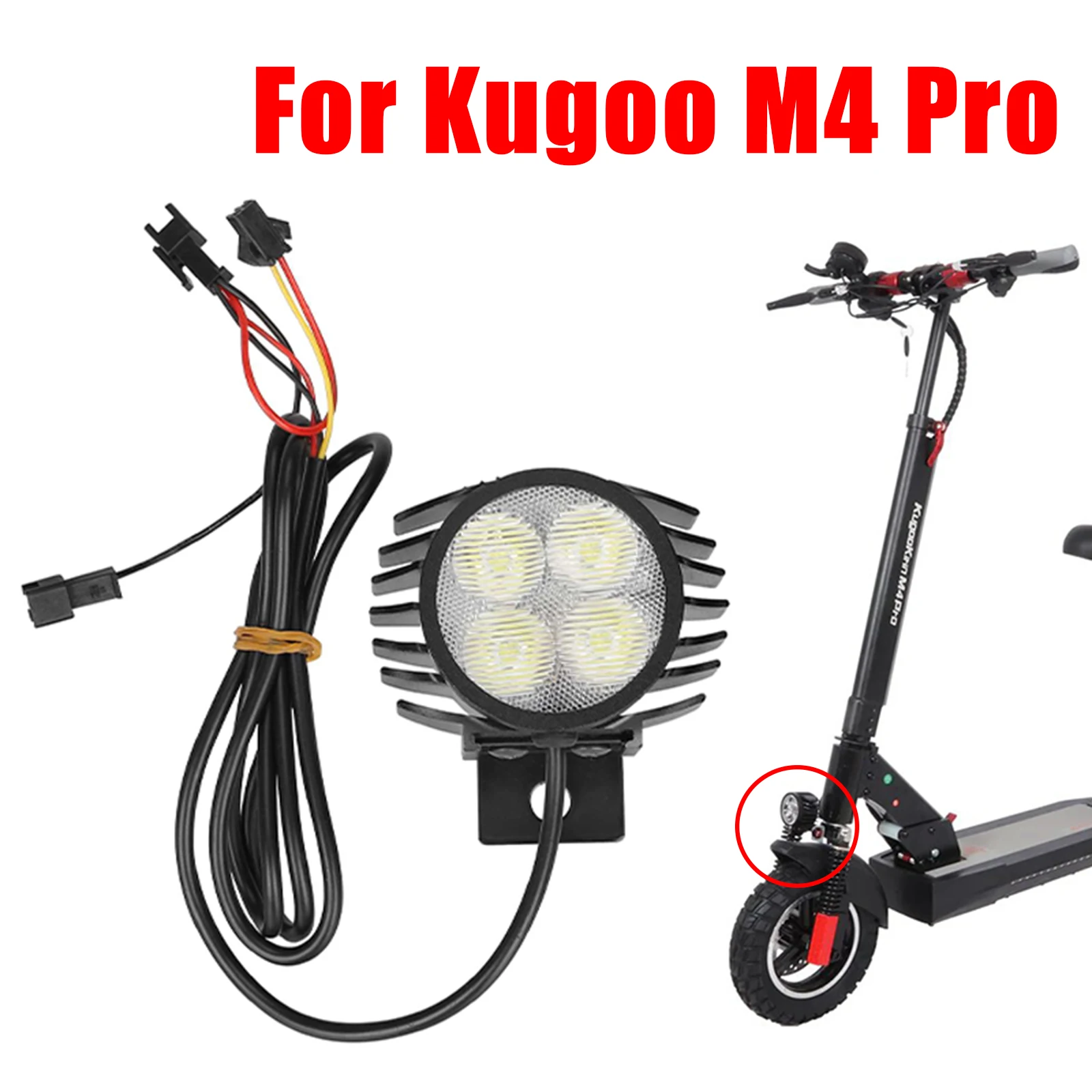 Scooters 2 In 1 Horn Headlights Led Front Light Lamp For Kugoo M4 Pro Electric Scooter Night Safety Front Light Lamp Accessories