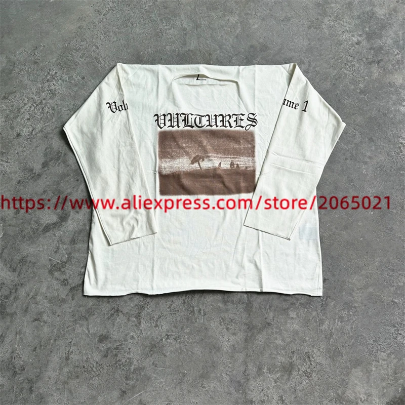 Long Sleeved Kanye West Vultures YZY T-Shirt Men Women 1:1 Best