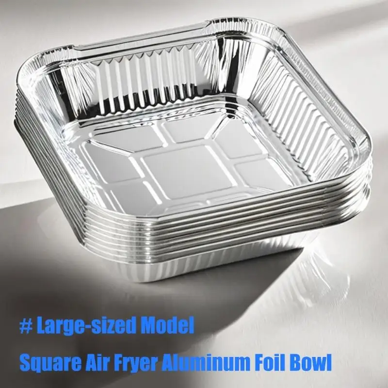 100Pcs 8x8Inch Square Baking Pans Aluminum Foil Pan Cooking Tray for Toaster Oven Cooking Baking Outdoor Barbecues