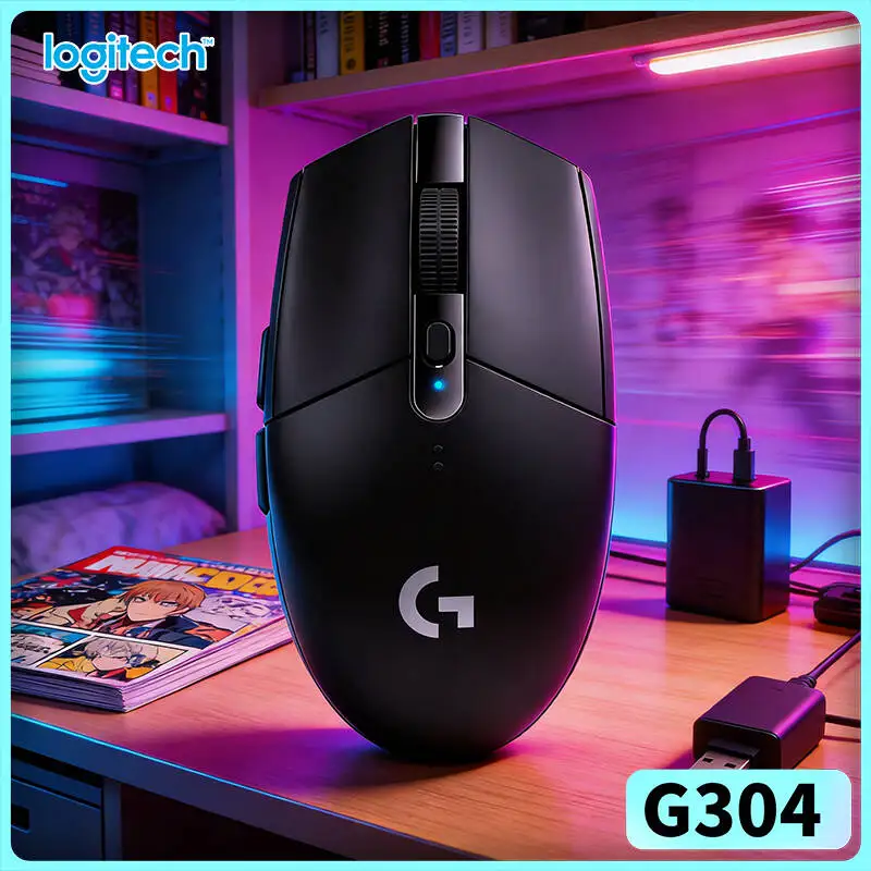 Logitech G304 LIGHTSPEED Wireless Mouse 12000 DPI HERO Sensor 1ms Latency 250hr Battery E-Sports Comfort Users