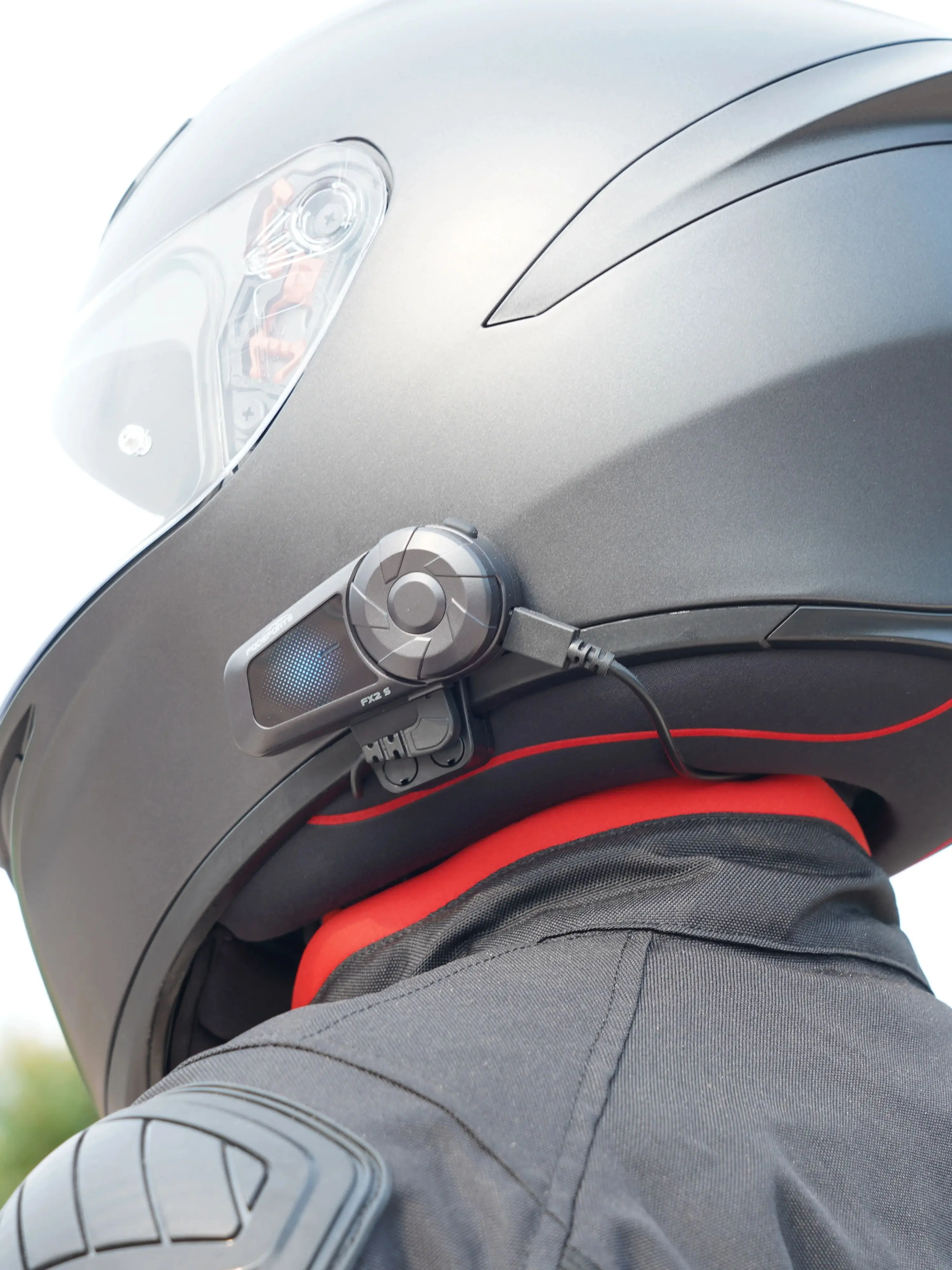 2 Stück Fodsports FX-S Helm-Headsets, BT5.4 Motorrad-Gegensprechanlage für 2 Fahrer, Bluetooth-Lautsprecher, Motorrad-Kopfhörer, Schwarz