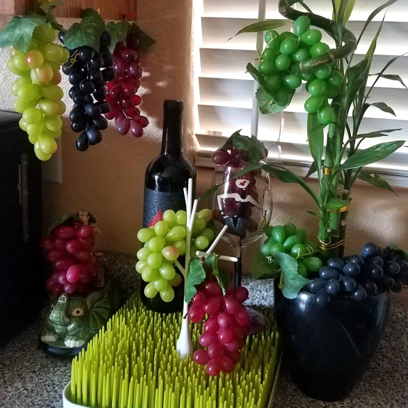 Artificial Grapes Simulation Fruits Grape Bunches for Home Kitchen Wine Decoration Wedding Party Table Centerpiece Decor Props