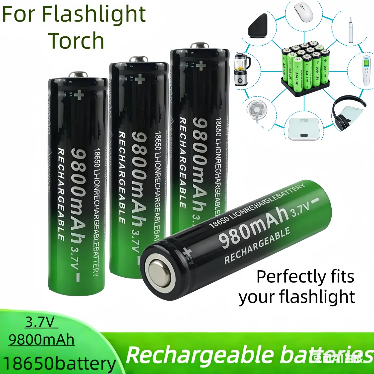 

3.7V 9800mAh 18650 Batteries Fast Charging Rechargeable High Quality Lithium Battery for Flashlight Mouse Devices Electronics