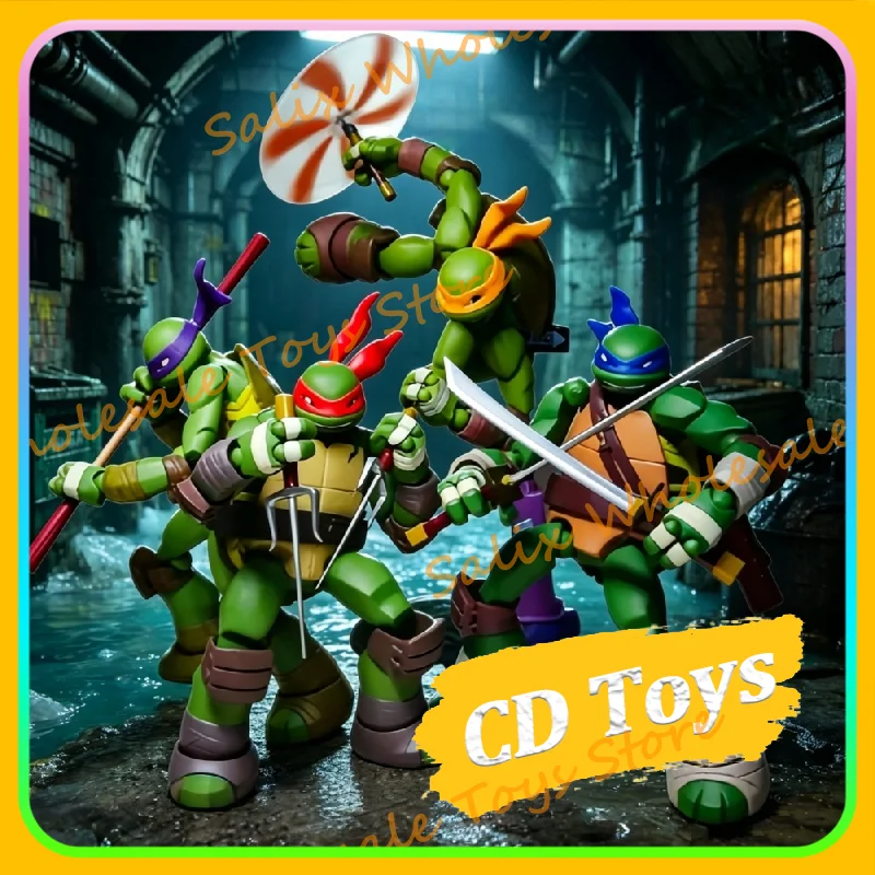 

New CD Toys KO Kaiyodo Revoltech TMNT 1987 Retro Animation Ver. Action Figure Action Figures TMNT Figurine Ko Model Gifts Toys