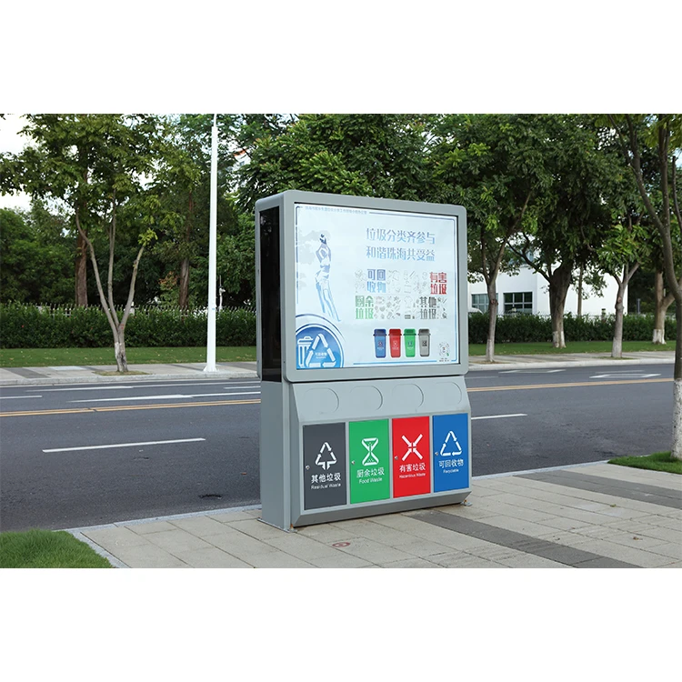 reasonable price trash bin solar powered light box solar power trash can with advertising light box outdoor solar light box