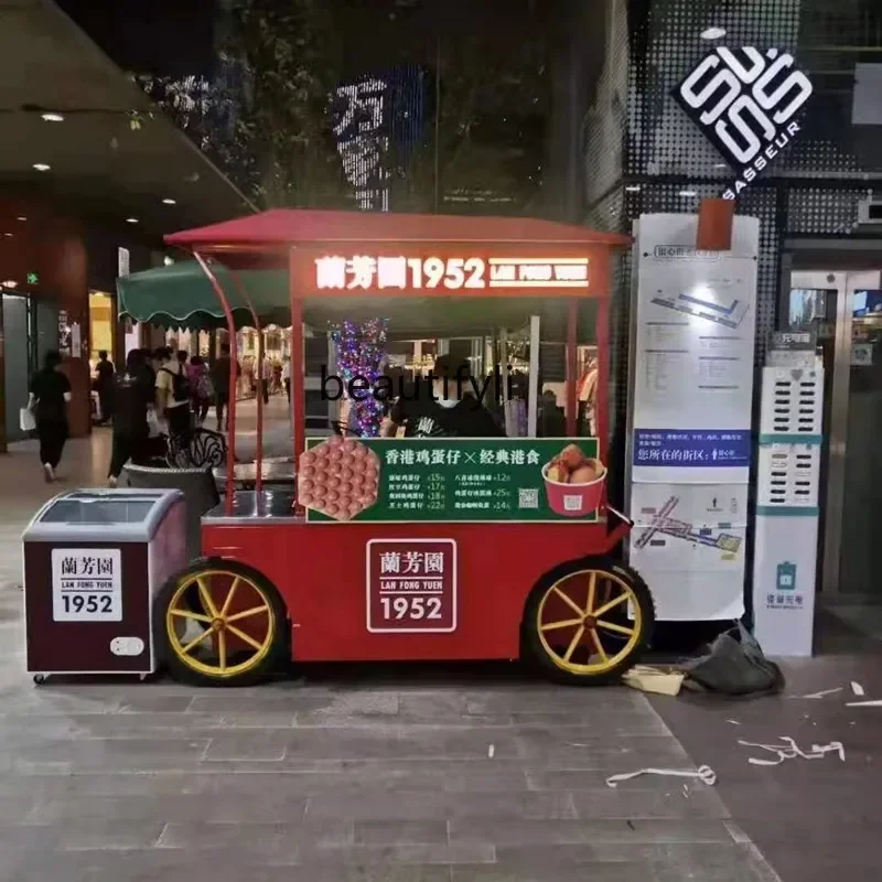 

ssK178 ss25 European-style stall multi-functional snack truck Night market stall trolley Cold drink fast food truck