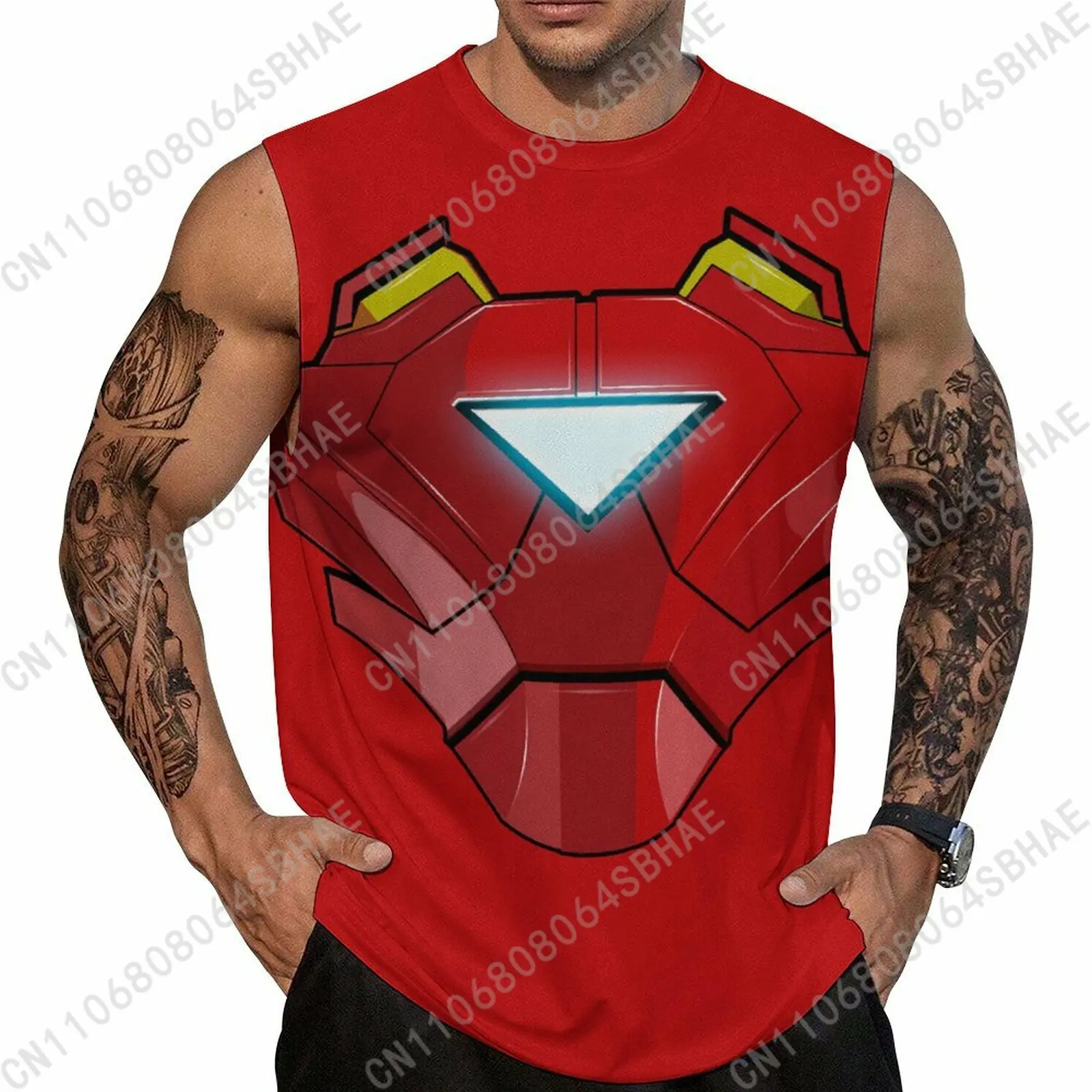

Marvel Iron Man Custom Men's Sleeveless Shirt Personalized Tank Top Wear Summer Vest Tops Men Daily Use Cosplay