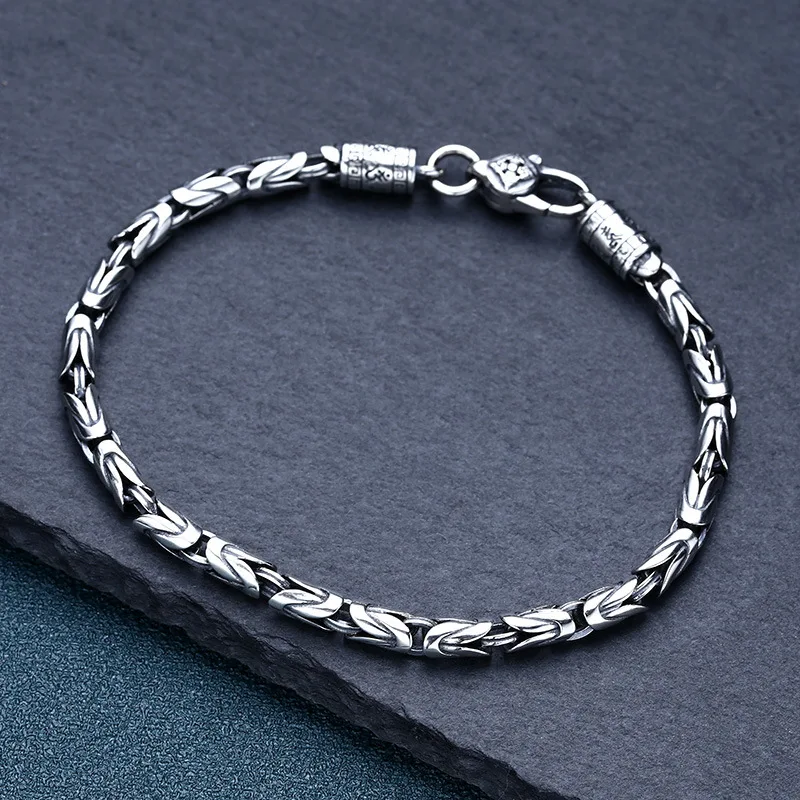 

S925 sterling silver bracelet for men Vajra Thai silver vintage distressed trendy unique ornament