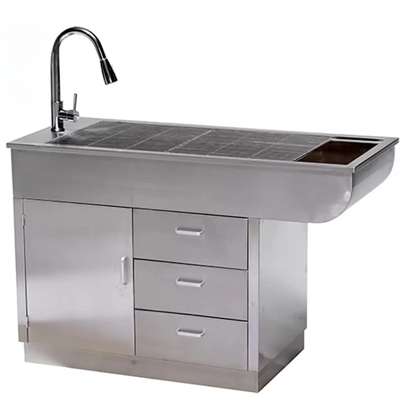 Useful Veterinary Medical Equipment Wet Disposal Table 304 Stainless Steel Multi-functional Pet Operating Table