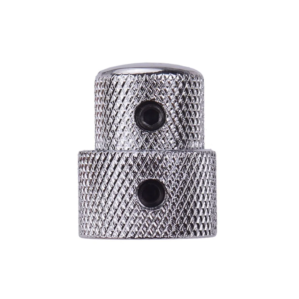 2sets Metal Dual Concentric Stacked Control Knobs Golden/Silver/Black Dual Concentric Design Electric Bass Guitar Knobs