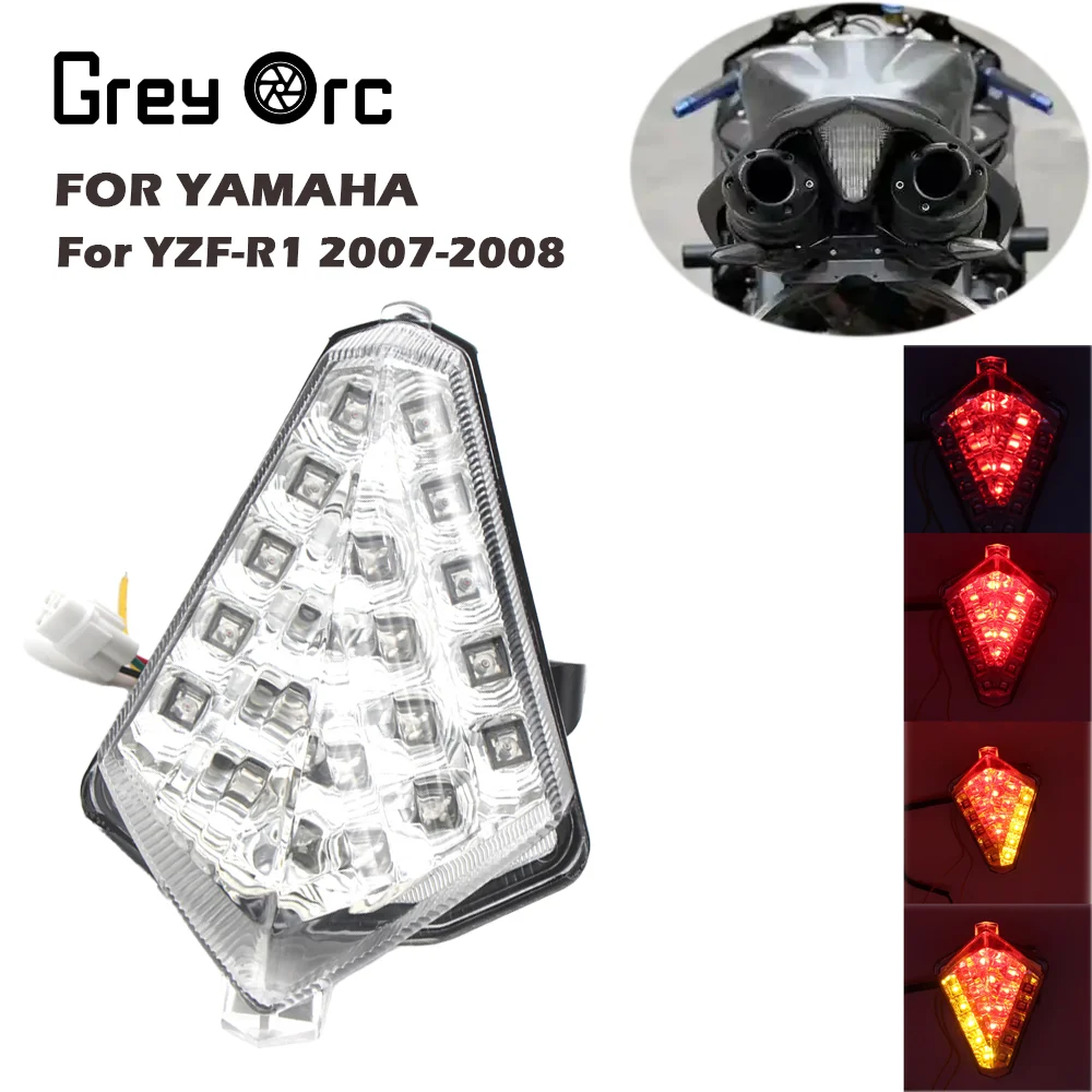 

Fits For Yamaha YZF R1 2007 2008 Motorcycle LED TailLight Brake Turn Signal Integrated YZF-R1 Tail Lights