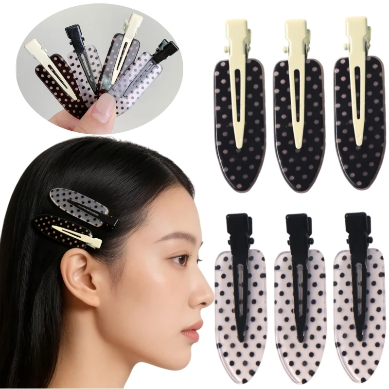 

Черно-белые акриловые заколки для волос в горошек, не оставляющие заломов, подходят для повседневного использования и праздничных нарядов, аксессуары для волос