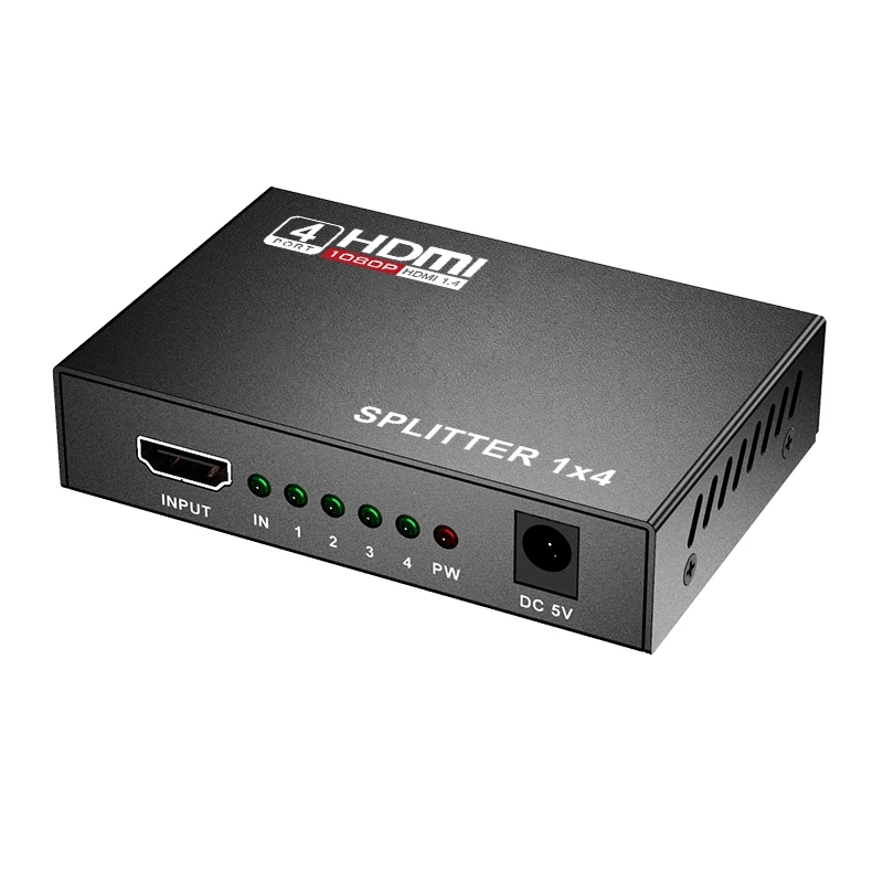 4K Stable Undistorted HDMI Splitter 1 in 4 Out Ultra Clear Video Splitter HDMI Box PC Monitor Projector Laptop Video Distributor