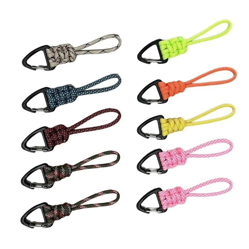 10Pack Milmalies نسج paracord carabiner سلاسل المفاتيح Car Care Keyring