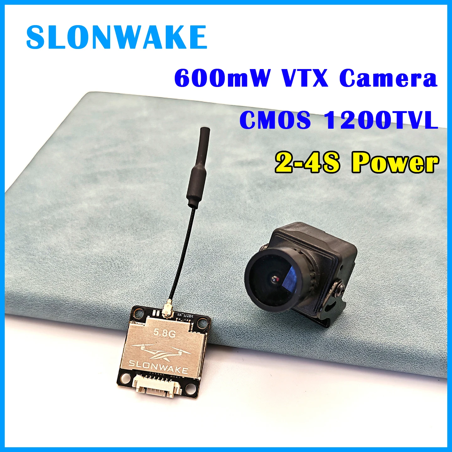 

SLONWAKE Ready to use 5.8G 48CH Pit/25/100/200/600mW adjustable Transmitter and 2.5mm lens CMOS 1500TVL camera use for RC Drone