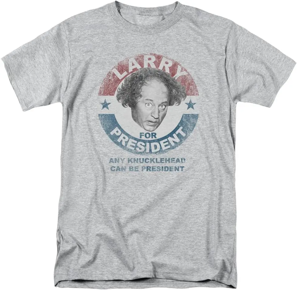 LOGOVISION Three Stooges Larry for President Unisex Adult T Shirt for Men and Women