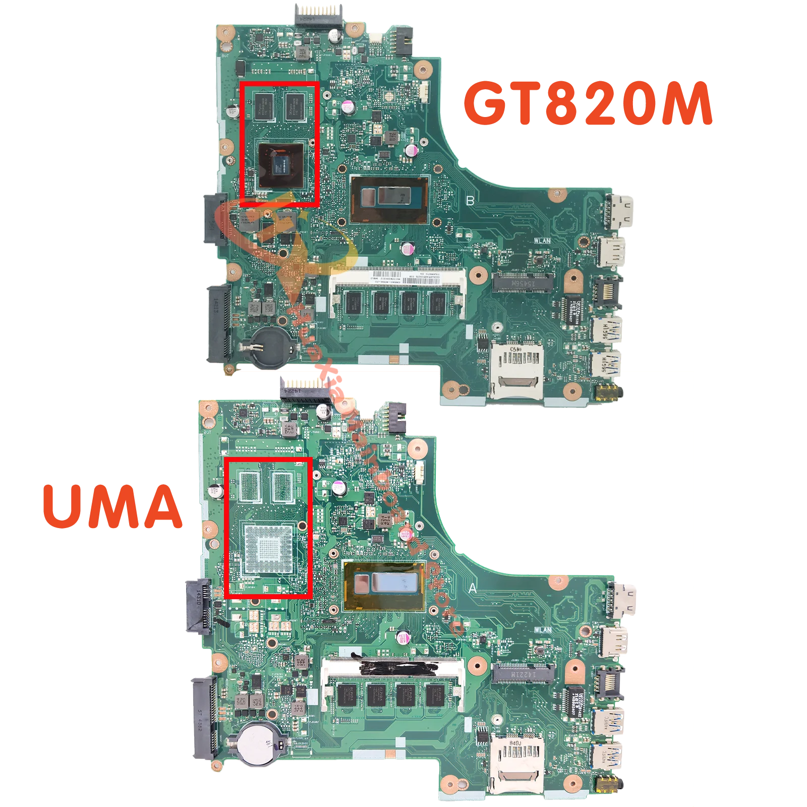 EllFU-Carte mère pour ordinateur portable ASUS, processeur I3, I5, I7, 4 Go de RAM, UMA, GT820M, X450LD, A450LD, P450LD, K450LD, F450LD, X450LA