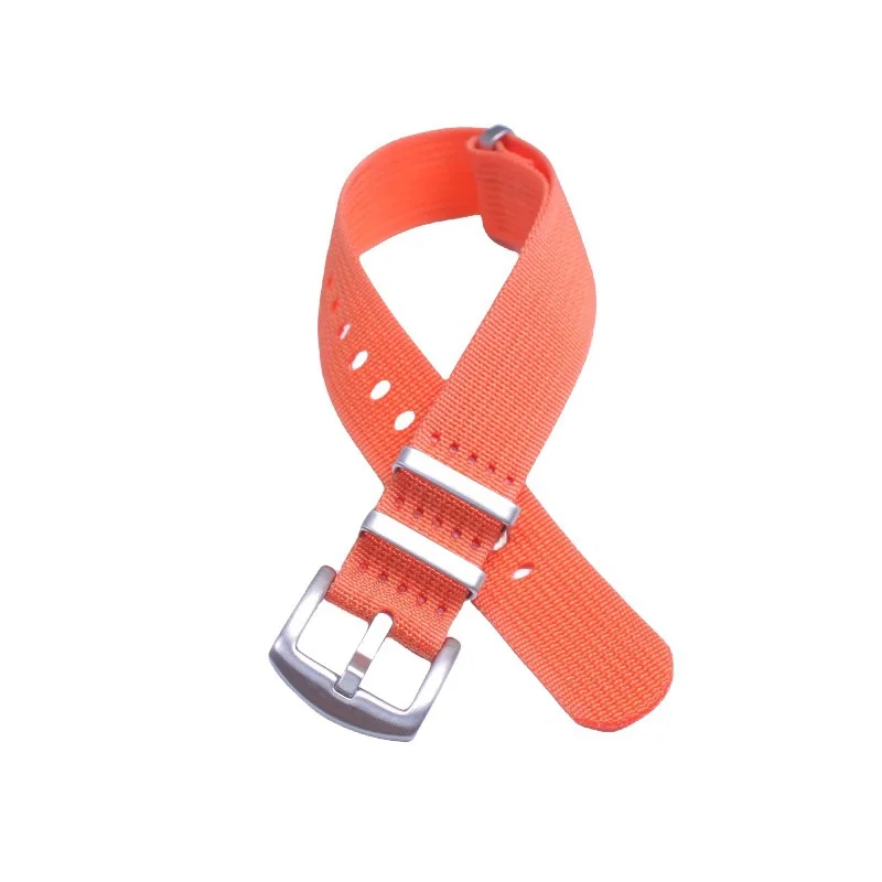 High-density pure nylon strap, one stainless steel gun-colored thickened large buckle watch strap, men's super cool watch strap