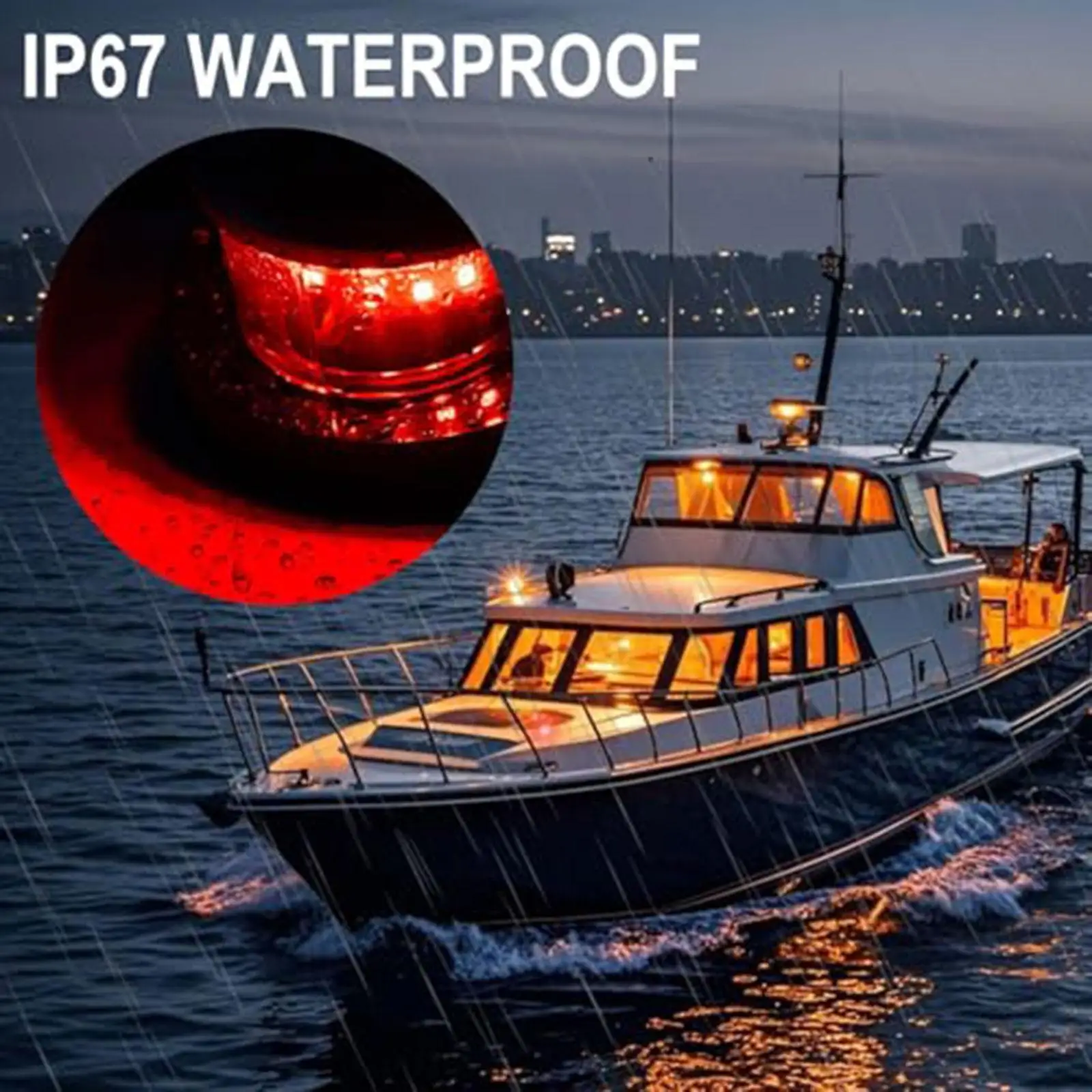 

2 шт. навигационные фонари для лодок, замена для Jon Boats, прочные, водонепроницаемые IP67, профессиональные сигнальные лампы для понтонных лодок