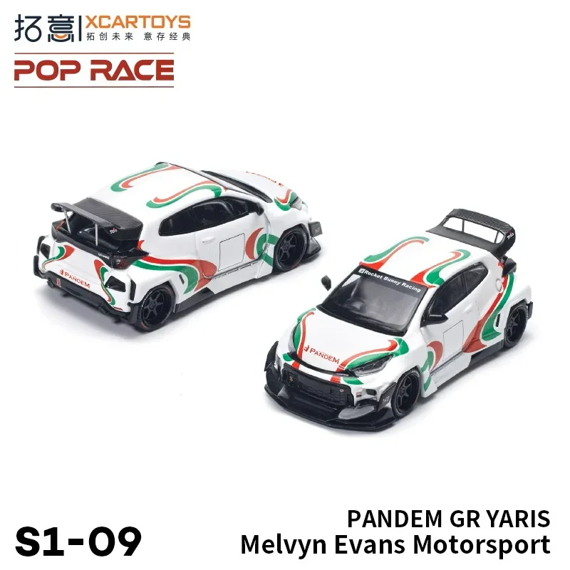 (Pre-order) Xcartoys  x POP RACE 1:64 PANDEM GR YARIS Melvyn Evans Motorsport White Diecast Model Car